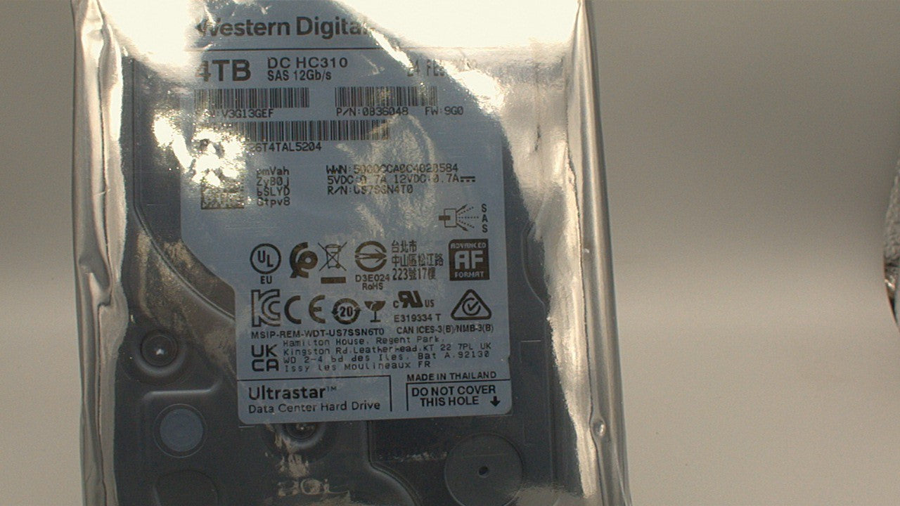 HGST Ultrastar DC HC310 HUS726T4TAL5204 4TB 7.2K RPM 256MB Cache SAS 12Gb/s 3.5" Enterprise Hard Drive used