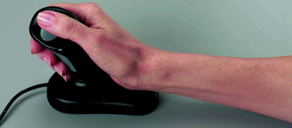 3M Wired Ergonomic Optical Mouse, Patented Vertical Grip Design Keeps Your Hand and Wrist at a Neutral Angle for Comfort, USB/PS2 Plug and Play Compatibility, 6.5' Cord, Small Size, Black (EM500GPS)