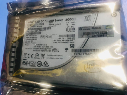 HP 717968-004- HP 300GB 2.5'' 6GB/S SATA SSD