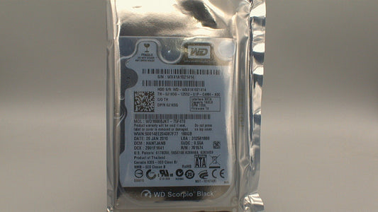 WD1600BJKT Western Digital Scorpio Black 160GB 7200RPM SATA 3Gb/s 16MB Cache 2.5-Inch used