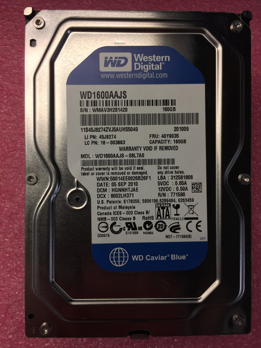 Western Digital WD1600AAJS-08L7A0 160GB, Internal Hard Drive used