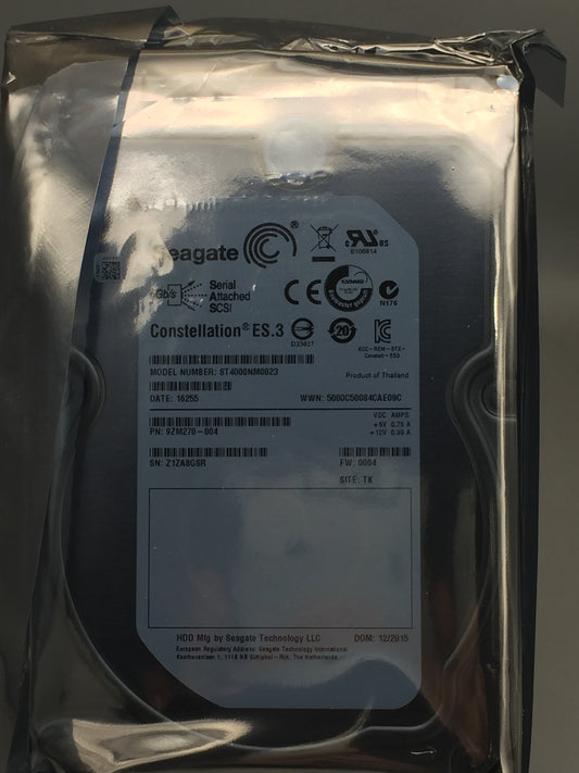 Seagate Constellation 4TB  SAS  3.5" Enterprise HDD (ST4000NM0023) Zero Hours