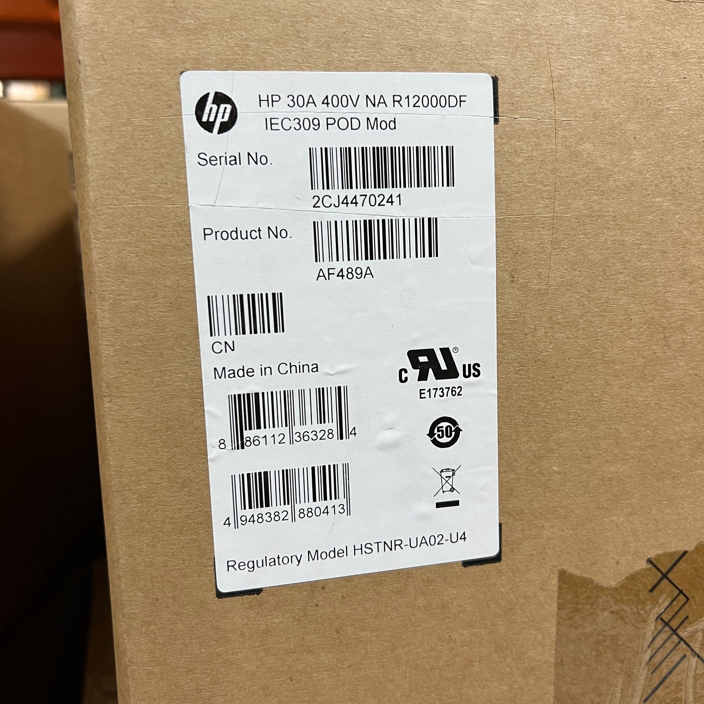 HP 30A 400V-415V Three Phase NA R12000 DirectFlow UPS IEC309 I/O Module  AF489A