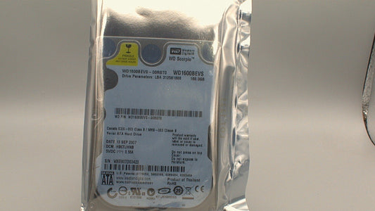WD1600BEVS-00RST0 Western Digital Scorpio Blue 160GB 5400 RPM SATA 2.5" Hard Drive used