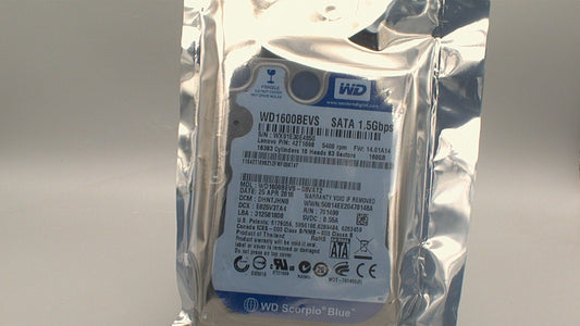 WD1600BEVS-08VAT2 Western Digital Scorpio Blue 160GB 5400RPM SATA 1.5Gb/s 8MB Cache 2.5-Inch used