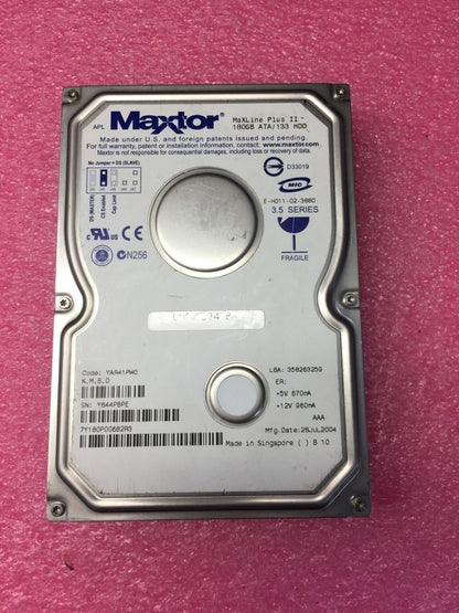 Maxtor 7Y180P0 180GB 7200RPM IDE HARD DRIVE used