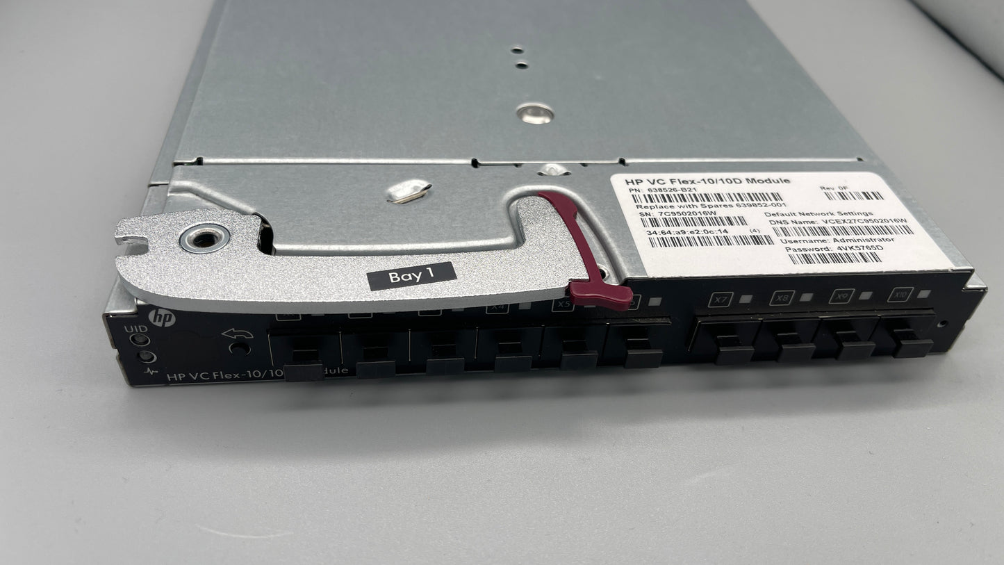 HPE Virtual Connect Flex-10/10D Module 638526-B21 638528-001 639852-001