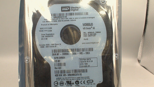 WD Caviar SE 80GB 7200 RPM 8MB Cache SATA 1.5Gb/s 3.5" HDD WD800JD-75MSA3 used