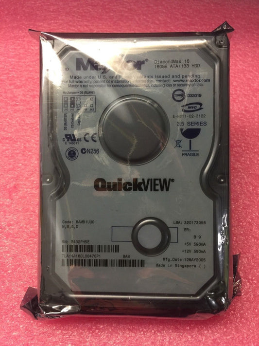 4R160L0 (0470p1) Maxtor 160GB 3.5inch/5400rpm/IDE DiamondMax 16 used