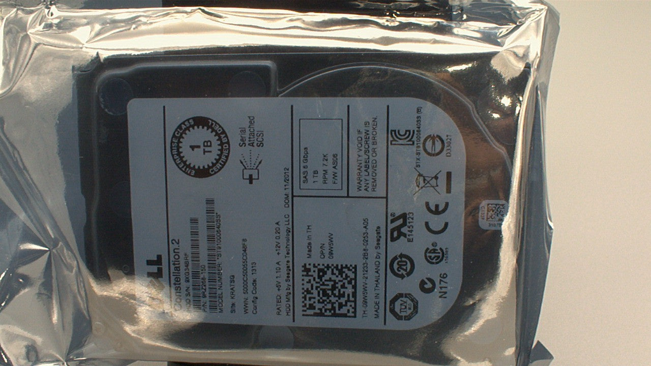 Dell 9RZ268-150 -ST91000640SS Seagate Constellation.2 1TB 7.2K RPM 6Gbps SAS 2.5-inch Internal Hard Drive like new       - like New