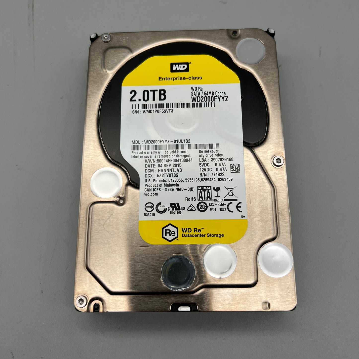Western Digital Re Enterprise-Class WD2000FYYZ-01UL1B2 2.0TB SATA 64MB Cache hard drive Grade A used