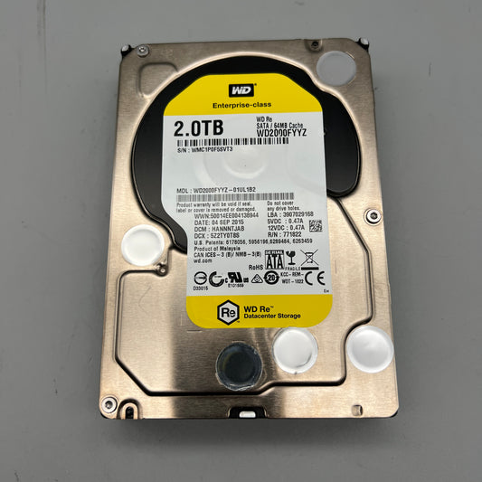 Western Digital Re Enterprise-Class WD2000FYYZ-01UL1B2 2.0TB SATA 64MB Cache hard drive Grade A used