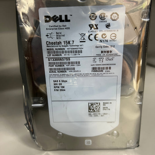 Dell Cheetah 15K.7 | Seagate 300GB SAS 15K RPM 3.5" ST3300657SS  P/N: 9FL066-150 used