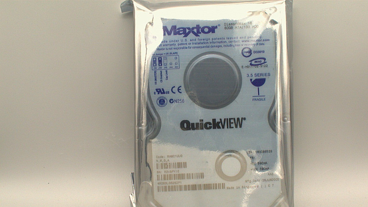 Maxtor DiamondMax 16 4R080L06252P1 80GB IDE HDD used