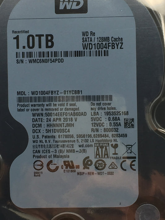 WD Ultrastar DC 1TB SATA 3.5" Enterprise Hard Drive HUS722T1TALA604 Zero Hours