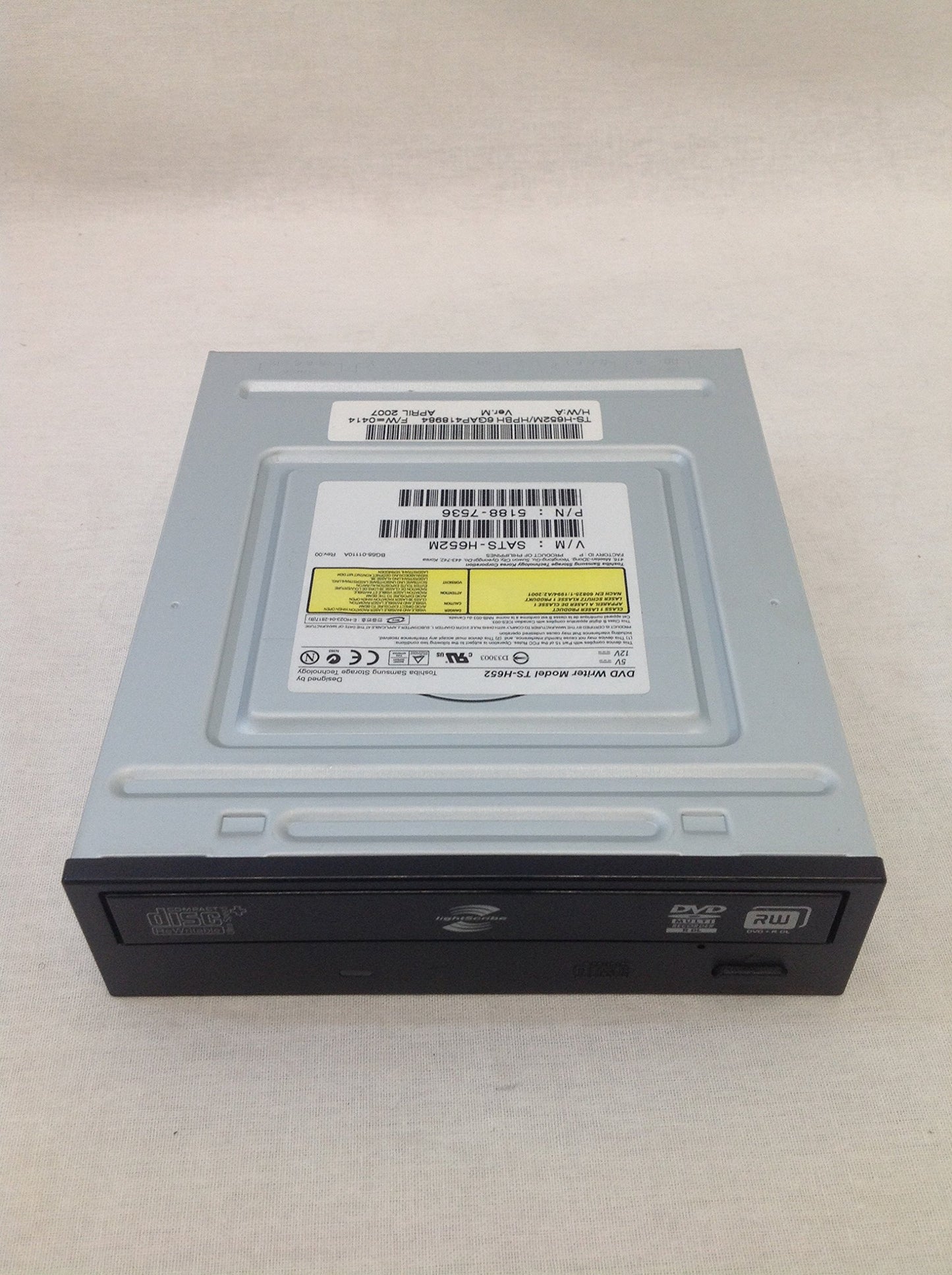 DVD Writer TS-H652 Toshiba Samsung SATS-H652M 5188-7536 March 2007 lightscribe