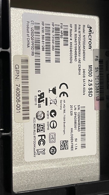 HP 740806-001 731041-003 M500 2.5 SSD SATA MTFDDAK240MAV