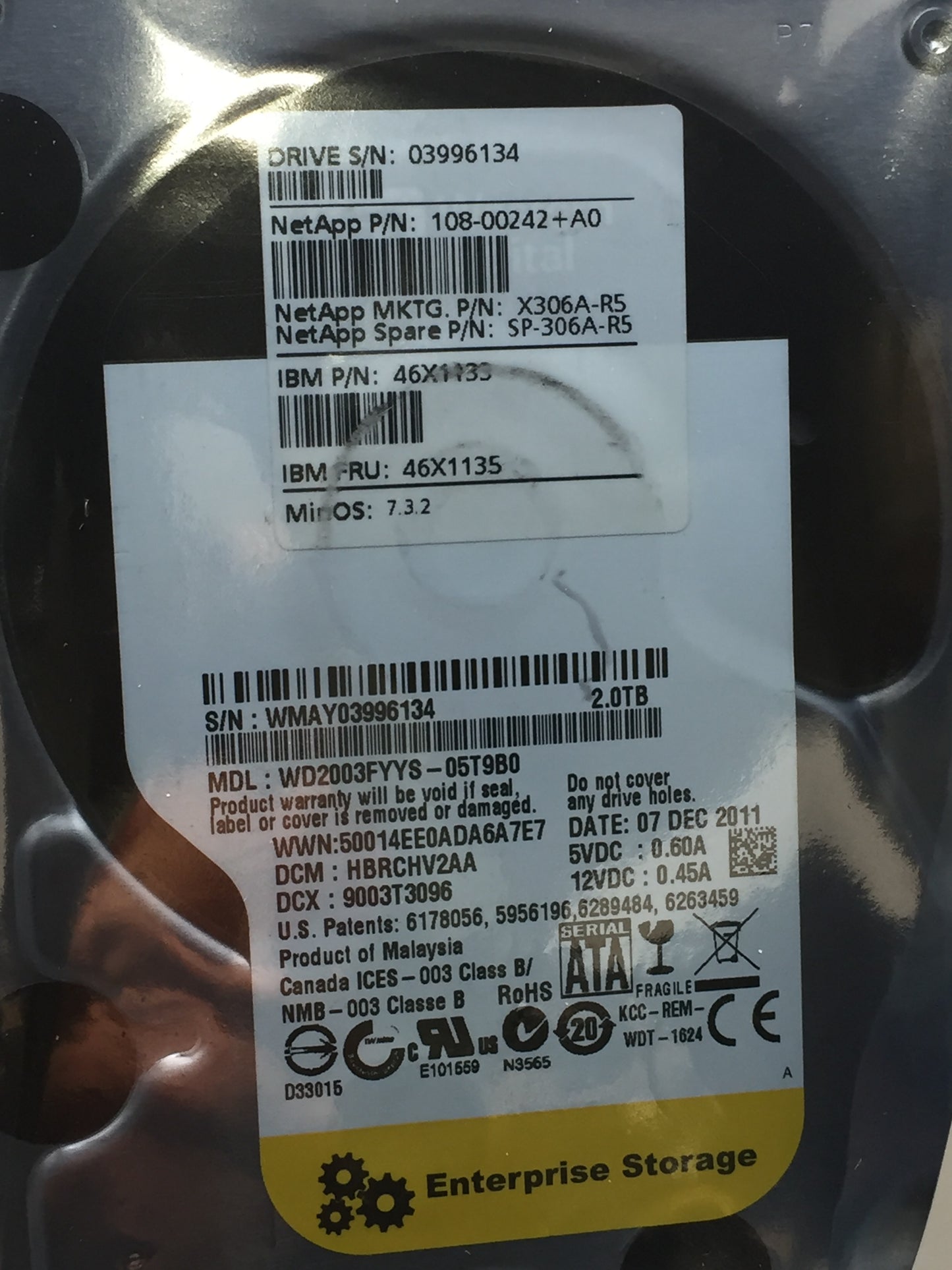 WD RE4 2TB 7200 RPM 64MB  SATA 3.0Gb/s 3.5" Enterprise HDD Zero Hours