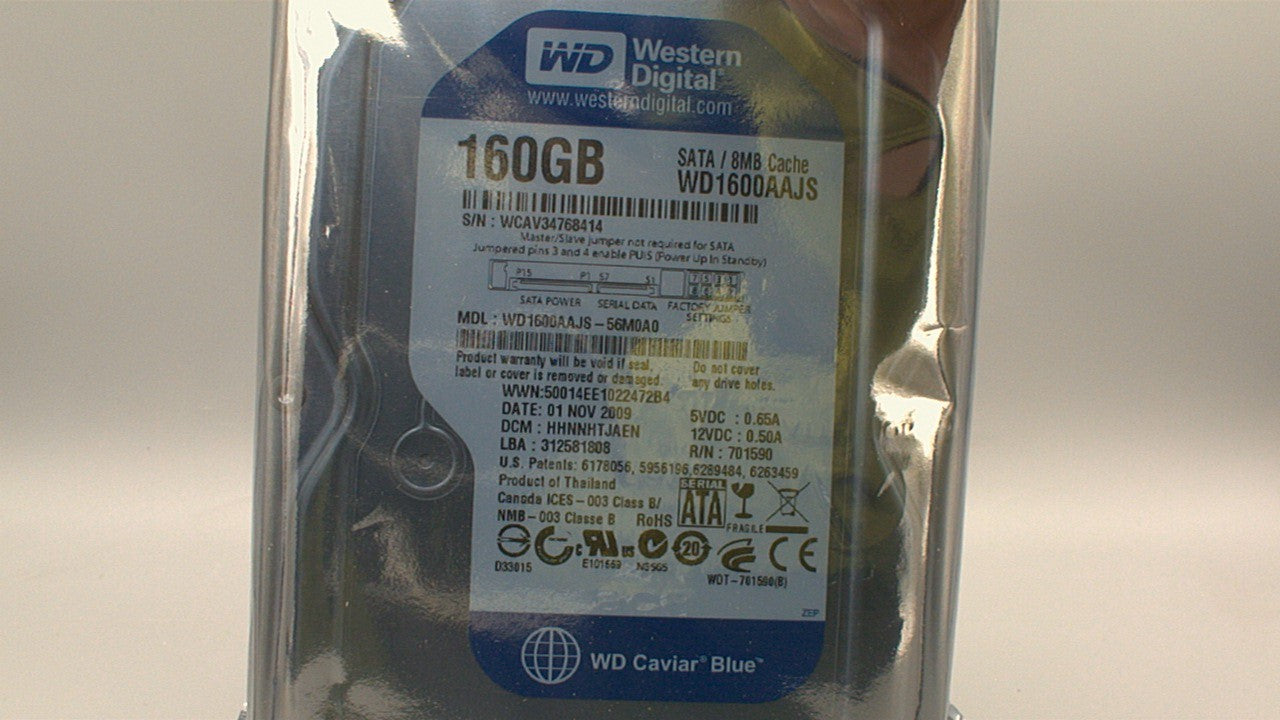 Western Digital Caviar Blue WD1600AAJS-56M0A0 160GB 7200 RPM 8MB Cache SATA 3.0Gb/s 3.5" Internal Hard Drive used