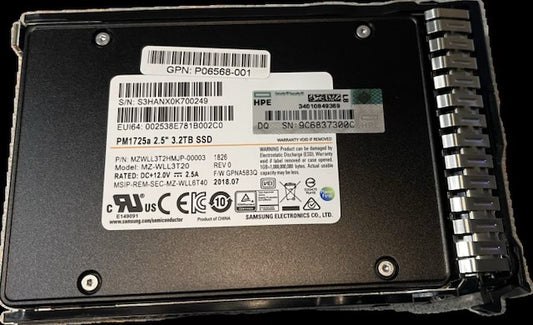 HP P06568-001 PM1725a 2.5" 3.2TB SSD MZ-WLL3T20 P06613