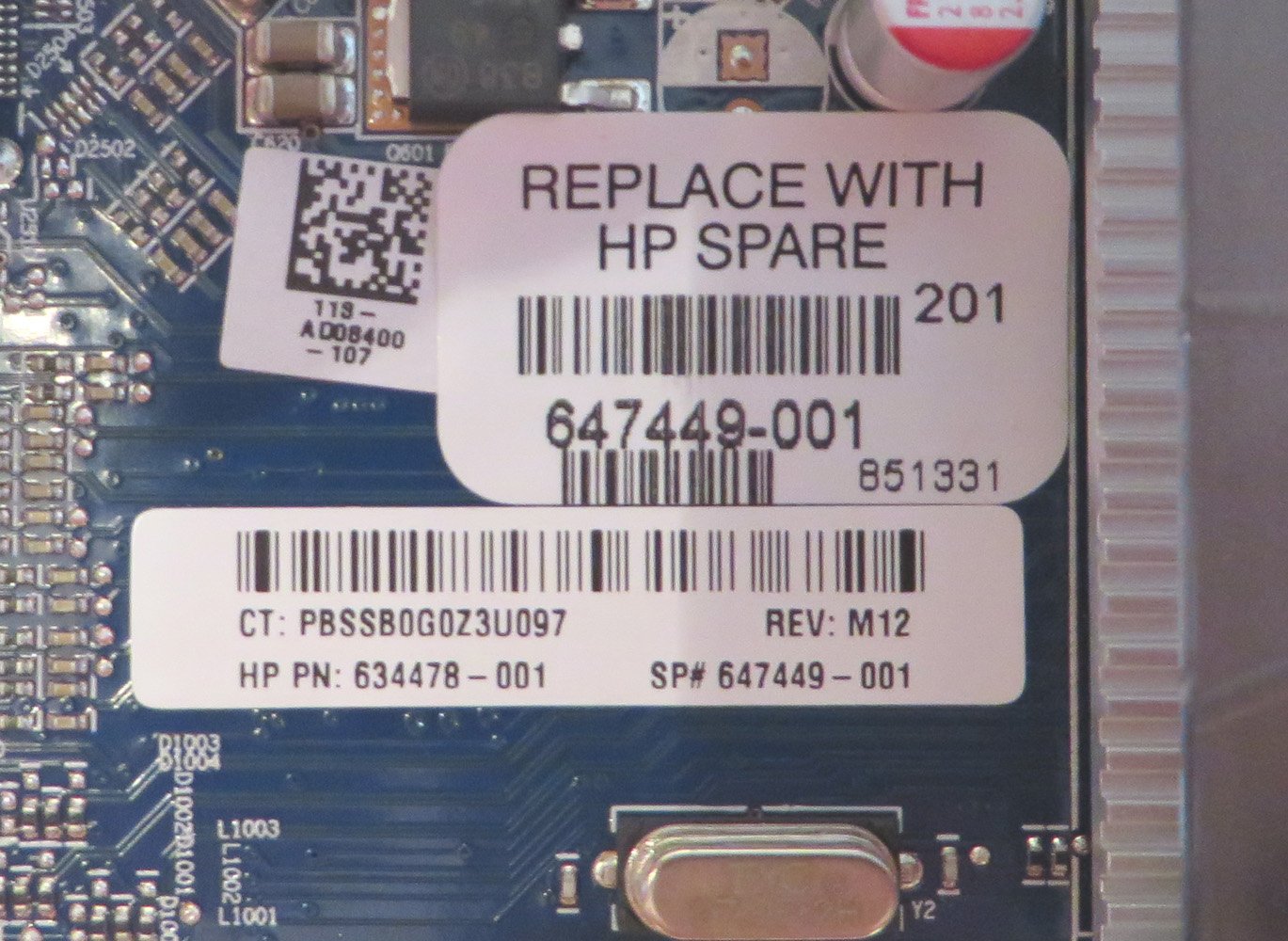HP 647449-001 ATI Radeon HD6450, 512MB memory PCIe x16 graphics card