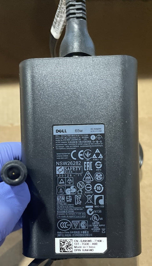 Dell 65W 19.5V 3.34A Ac Adapter Charger Power Supply  LA65NM130 USED