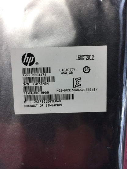 HP  0B24474 450GB 3.5" 15K RPM SAS Hard Drive No Tray