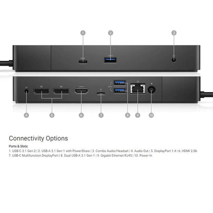 Dell WD19  Docking Station  USB-C, HDMI, Dual DisplayPort, black no ac adapter