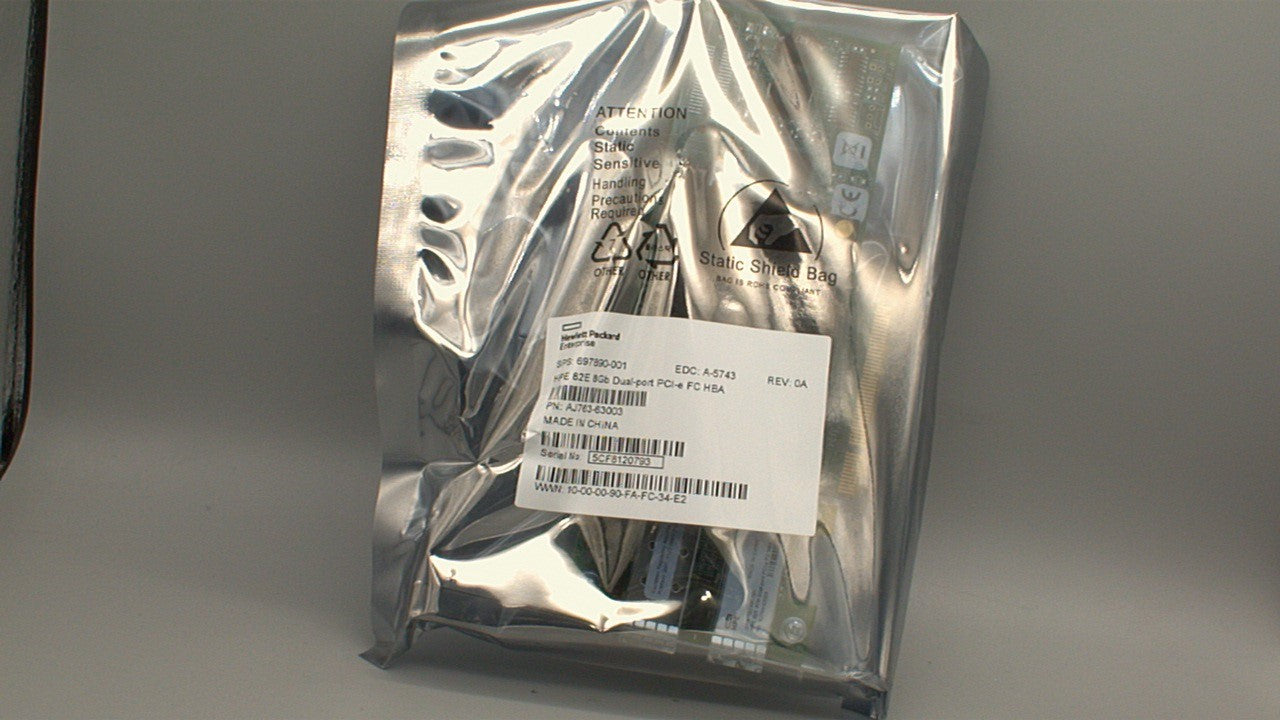 HP AJ763-63003 82E  PCI Express x8 Dual Port SFP Host Bus Adapter