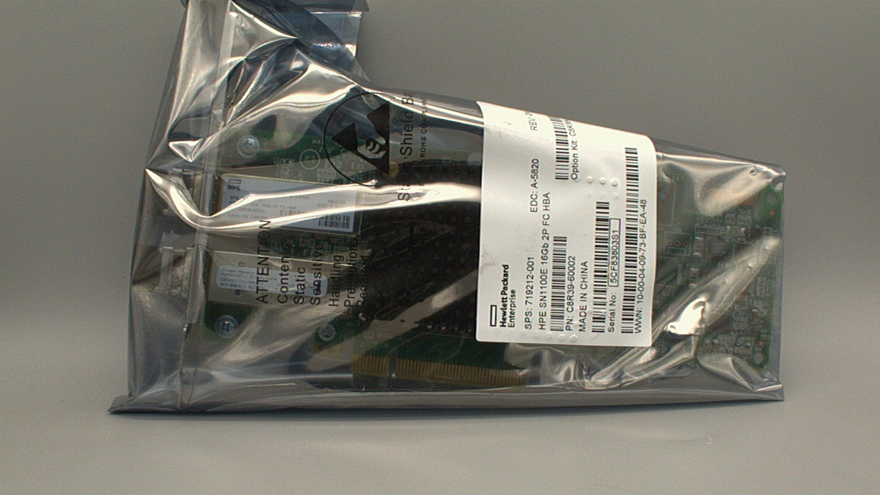 HPE StoreFabric SN1100E 719212-001 16Gb 2-Port FC HBA for G8 G9 Server C8R39A