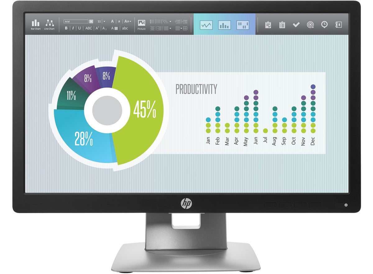 HP EliteDisplay E202 20-inch 16:9 IPS Monitor Used Grade B No Stand