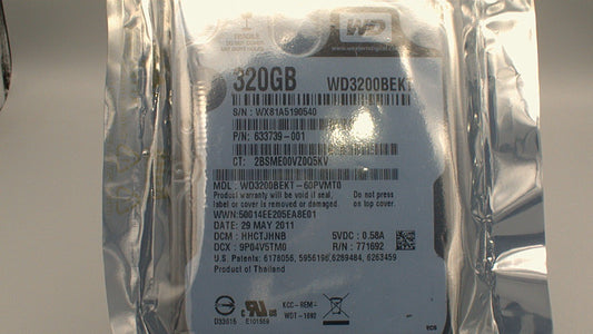 WD Black 320 GB Mobile Hard Drive, 2.5 Inch, (WD3200BEKT) used - Pamper Inn