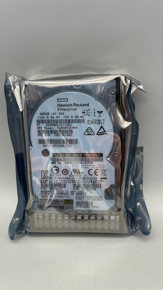 HP 652566-003 HP 600GB 10K SC SAS HDD New