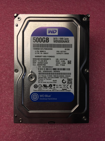 03T7041 Lenovo (WD5000AAKX) 500Gb 7200Rpm 3.5Inch 6Gbps Sataiii Hard Drive used