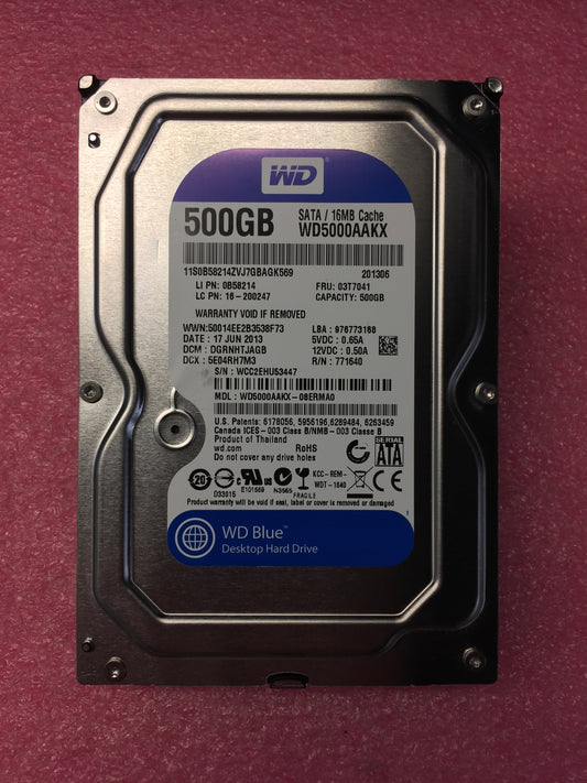 03T7041 Lenovo (WD5000AAKX) 500Gb 7200Rpm 3.5Inch 6Gbps Sataiii Hard Drive used