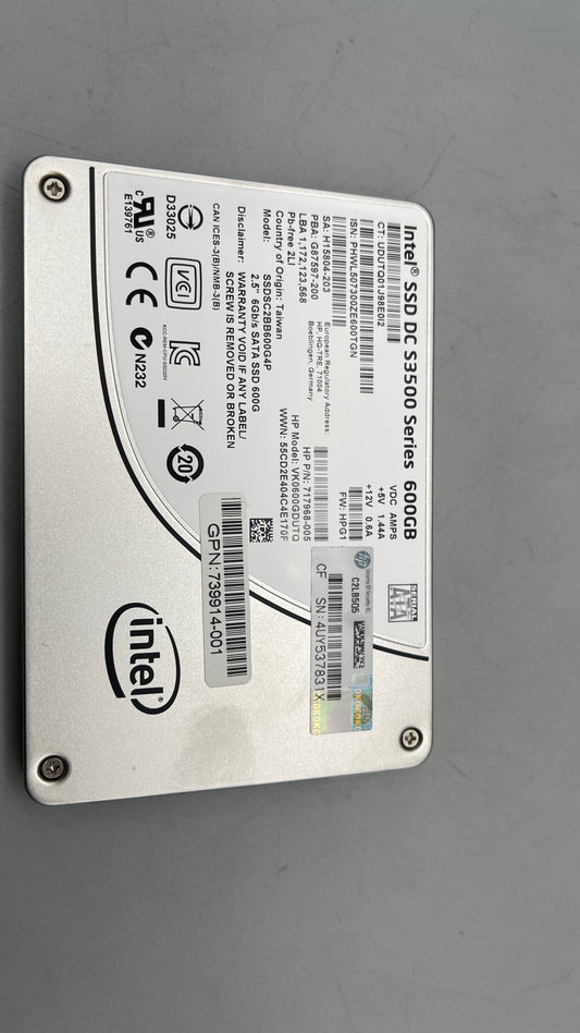 HP 717968-005 739914-001 Intel SSD DC S3500 600GB SSDSC2BB600G4P 2.5" 6Gb/s SATA