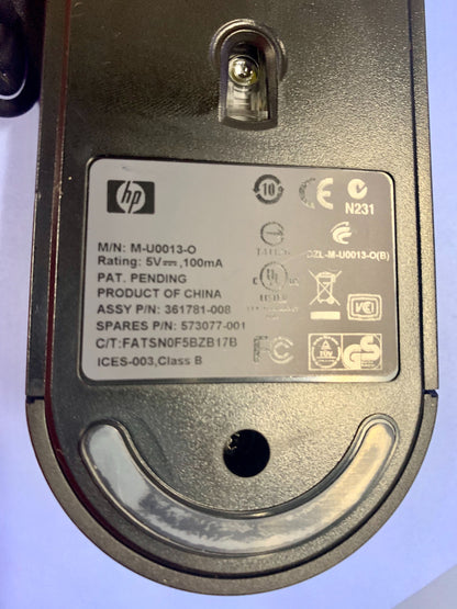 HP 573077-001 361781-008 USB 3-Button black Mouse