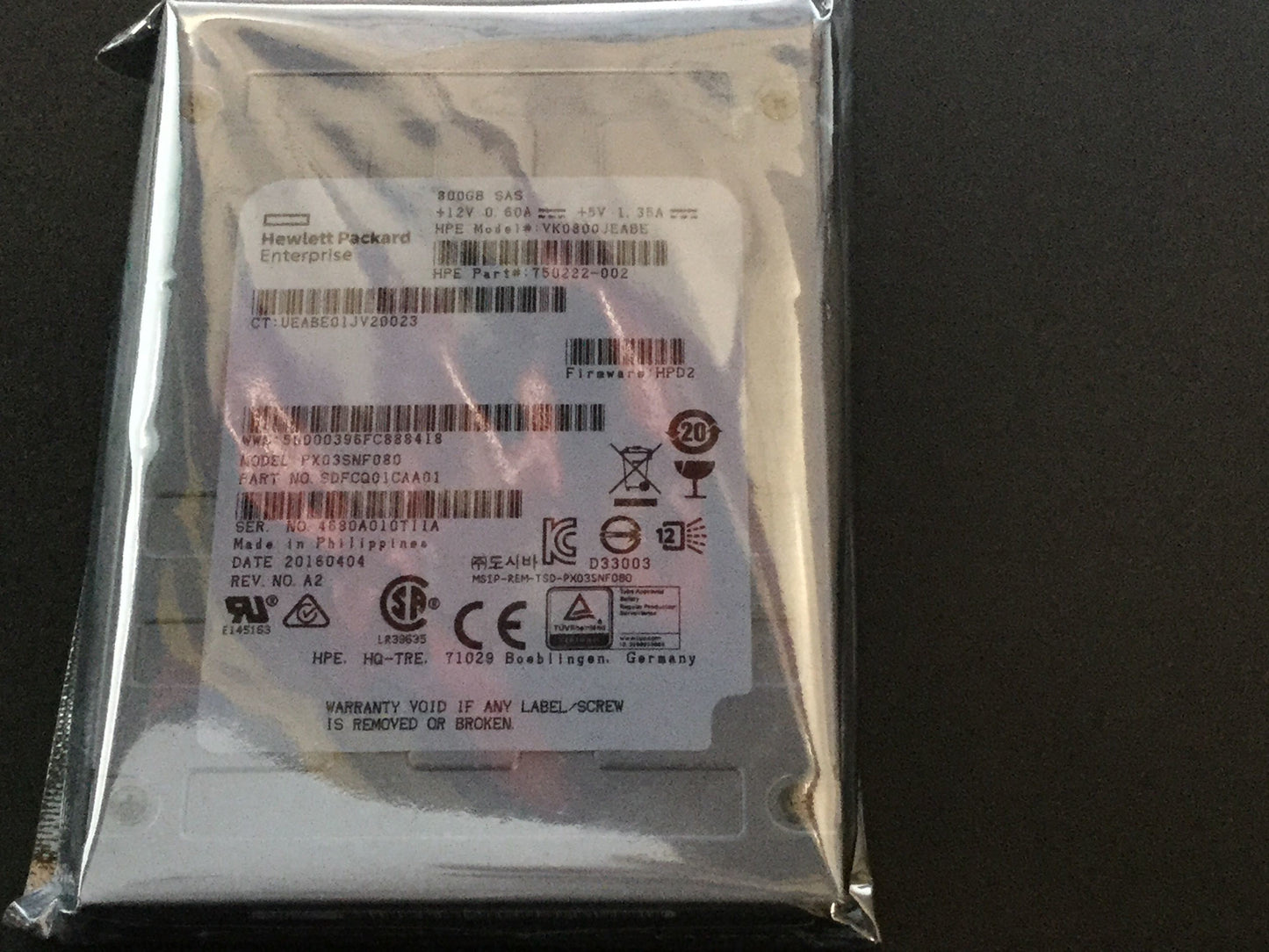 750222-002 HP 800GB MLC SAS 12Gbps 2.5-inch Internal Solid State Drive (SSD)