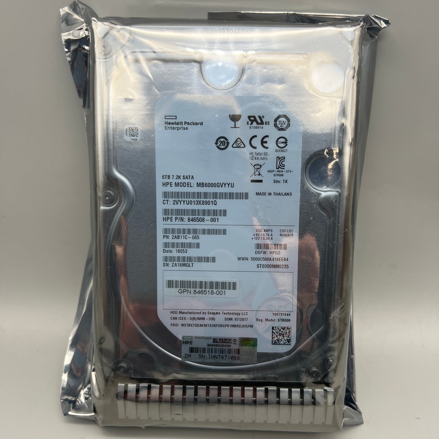 HPE 6TB 3.5-inch SATA 6Gbps 7.2K G8-G10 846508-001 846608 Brand New