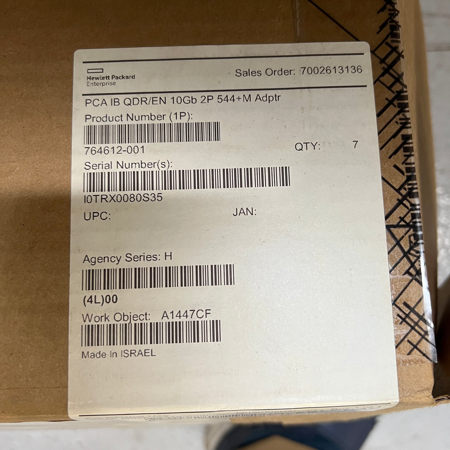 HPE QDR InfiniBand 10Gb 2-Port 544+M Adapter 764612-001 764282-B21 764734-001