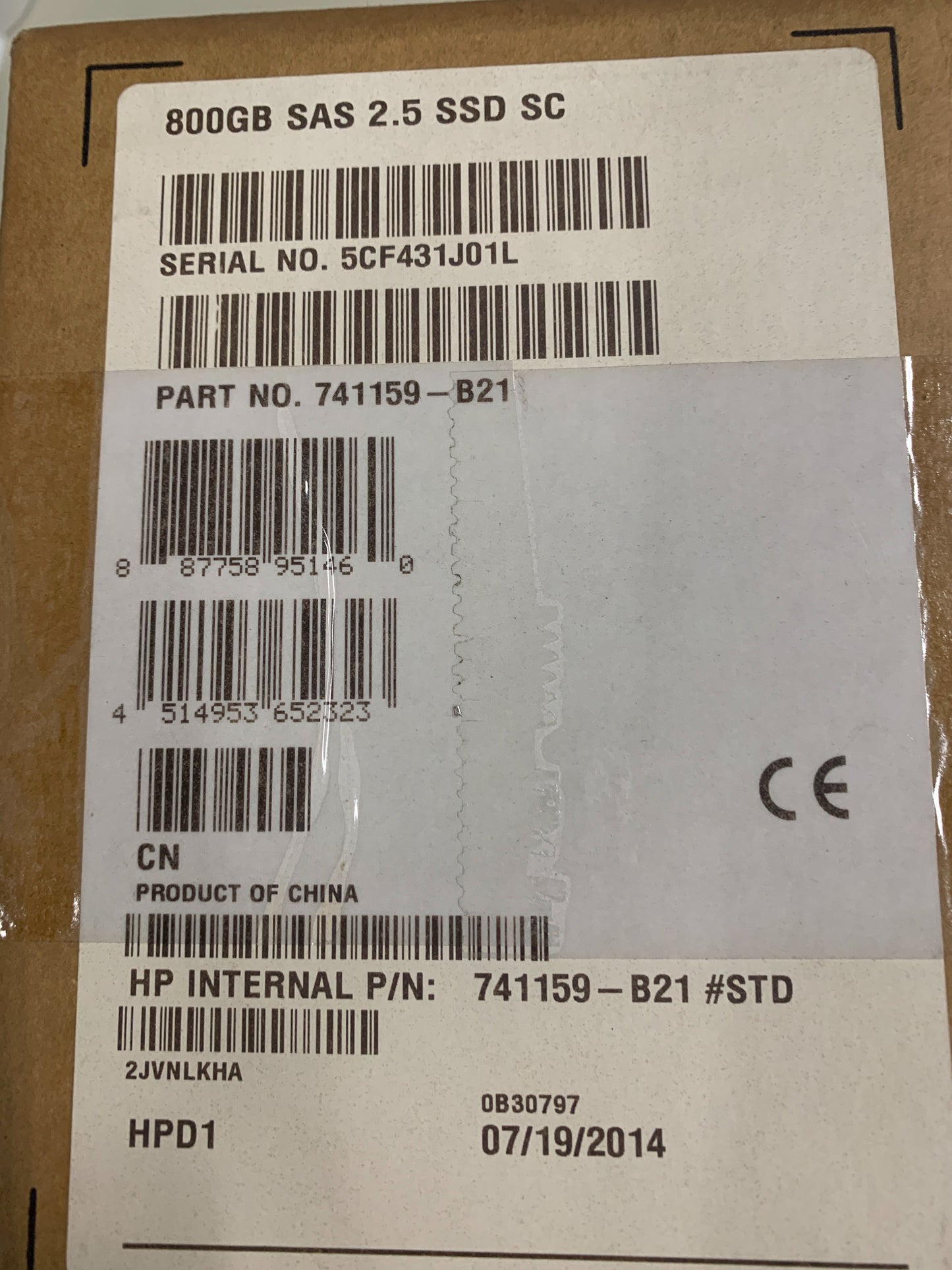 HP 741159-B21 G8 G9 800-GB 2.5 SAS HE 12G EP SSD