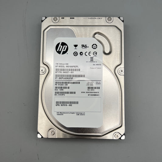 HP 1TB 7200RPM SAS HDD 6Gb/s Dual Port Midline 649327-001 507618-002 MB1000FBZPL
