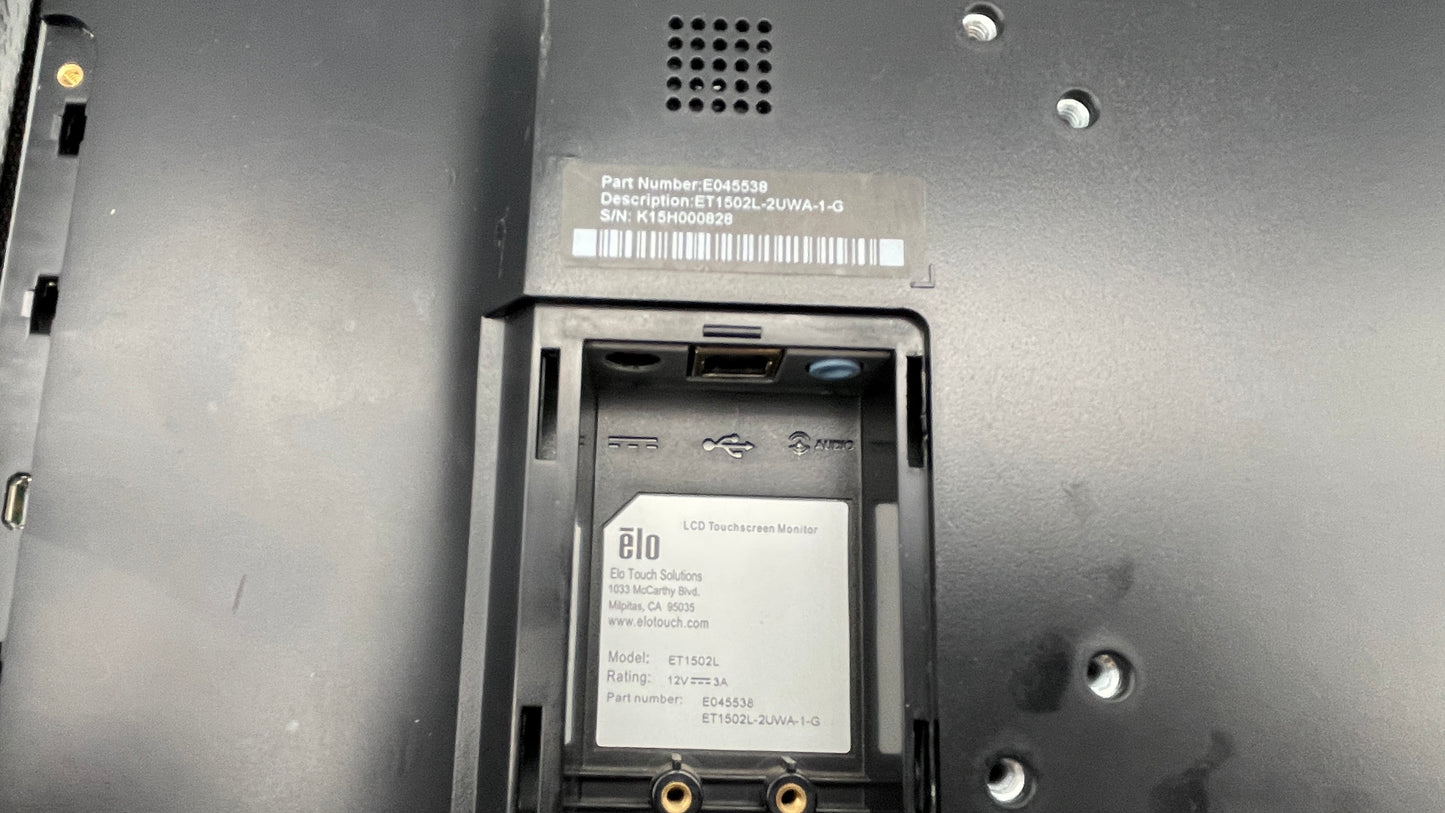Elo E045538 M-Series 1502L 15.6'' 1080p Full HD LED-Backlit LCD Monitor, Black used, monitor only no power adaptor no stand.