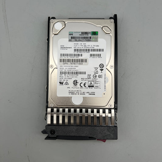 HPE 900GB 10K SAS HDD with tray HOT-Plug 787677-003 796365-003 EG0900JETKB