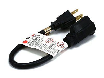 Monoprice 5296 1 ft. 16AWG Power Extension Cord Cable44; Black