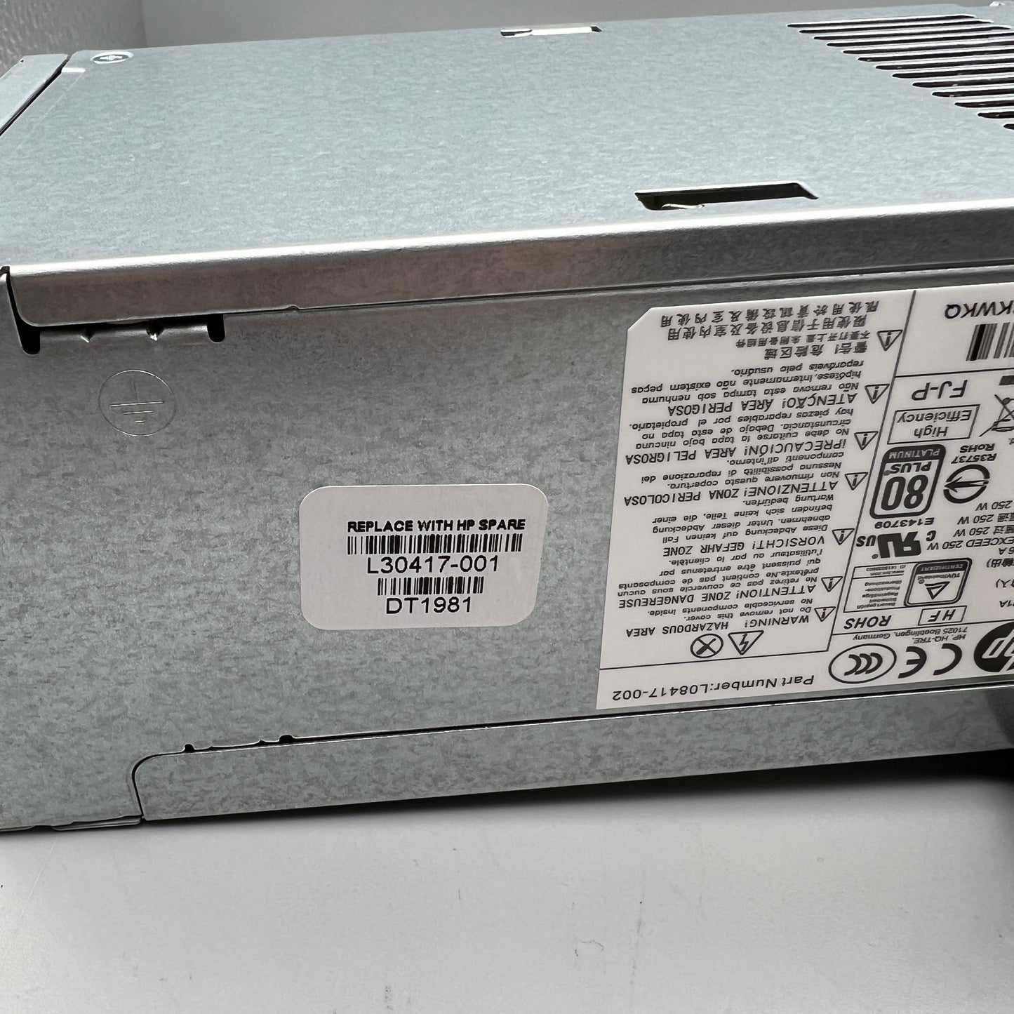 HP L08417-002 ProDesk 400 G4 4-Pin 250W 80 PLUS PLATIUM Desktop Power Supply