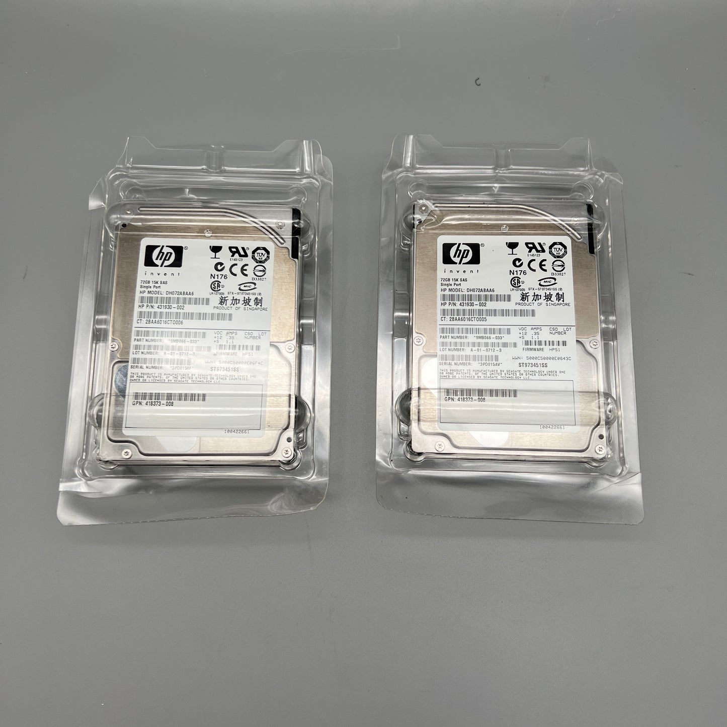 HP 72GB 15K RPM SAS 2.5" 418373-008 431930-002