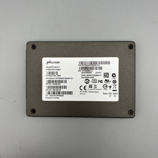 HPE | Micron RealSSD C400 512GB 2.5" SATA 6Gb/s SFF 704549-002 MTFDDAK512MAM-1K1