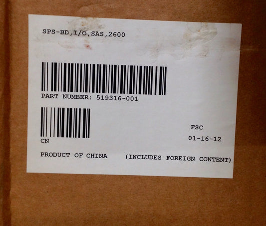 HP D2600 SAS I/O Board