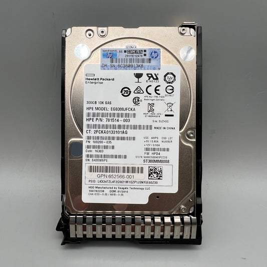 HP 300GB 10K SAS 6Gbps Hot-Pluggable Dual Port 652566-001 781514-003 693569-001